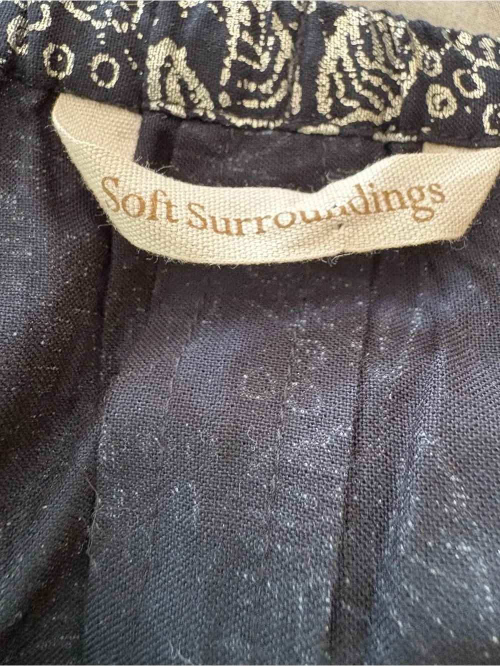 Soft Surroundings Petite Large Maxi Skirt Black Gold Velvet Sequin Boho Luxe - Picture 10 of 12